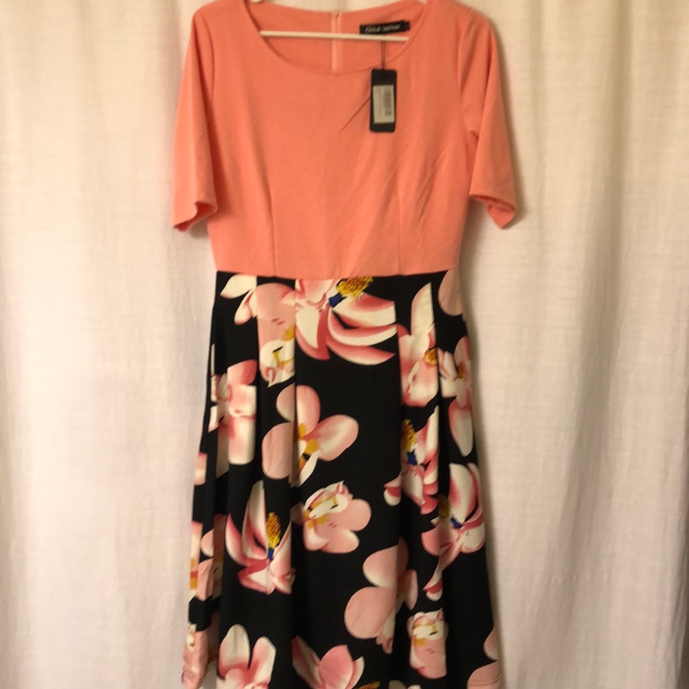Pink floral dress